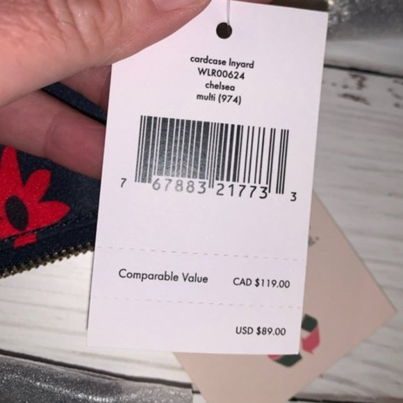 Kate Spade Chelsea Whimsy Floral Card Case ID Wallet Lanyard wallet wristlet - Picture 4 of 10